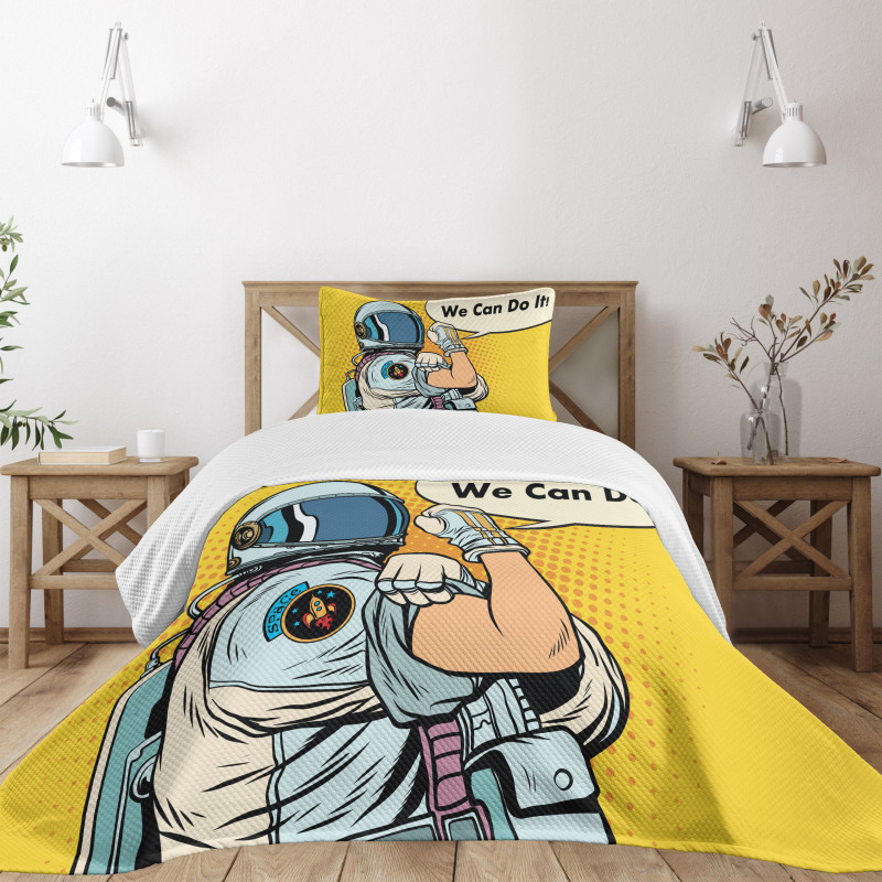 We Can Do It Space Bedspread Set