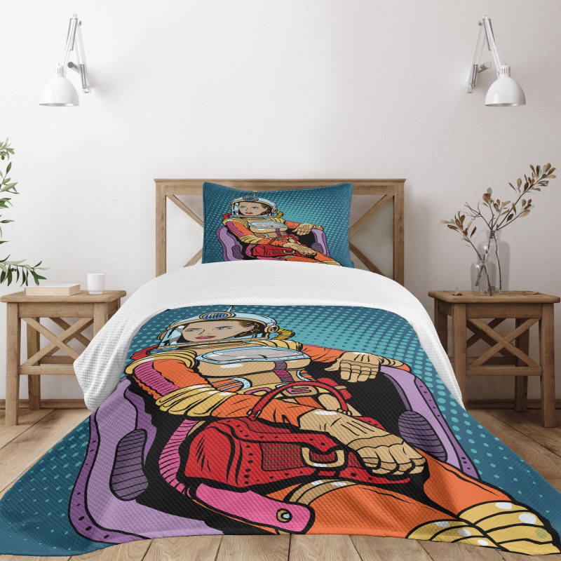 Space Lady Purse Bedspread Set