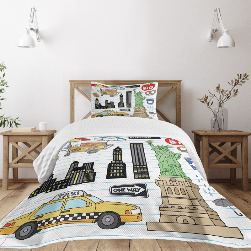 Big Apple Hot Dog Bedspread Set