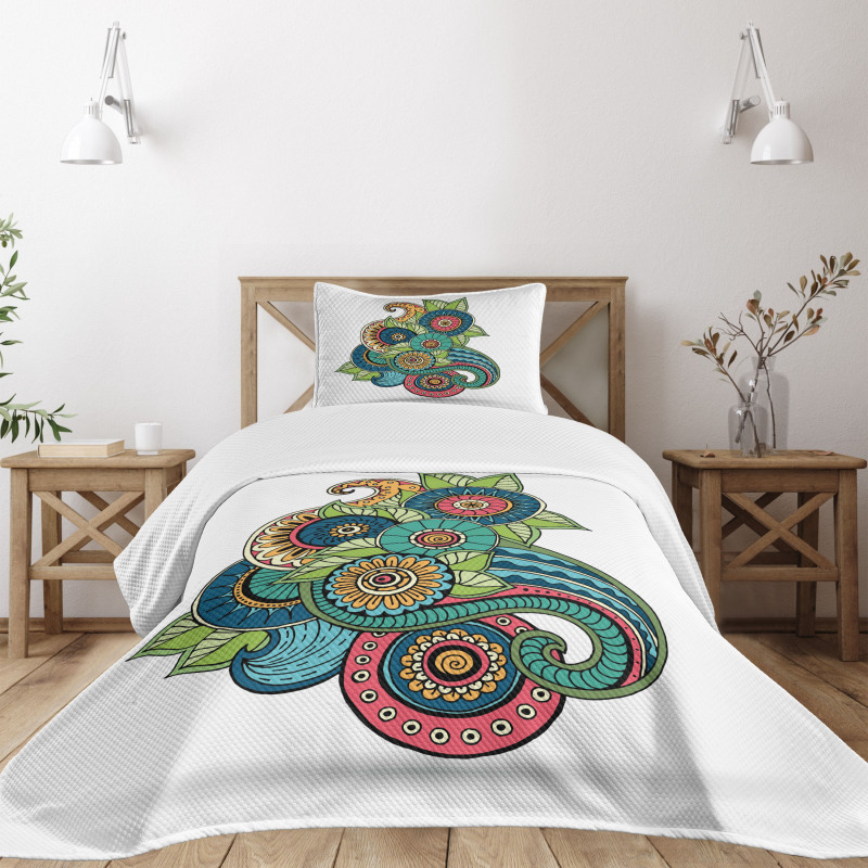 Floral Zentangle Bedspread Set