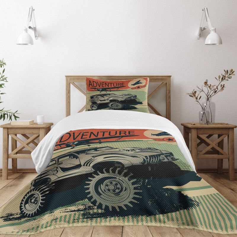 Strong Vehicle Planes Bedspread Set