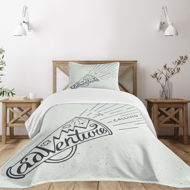 Mountains Birds Sun Bedspread Set