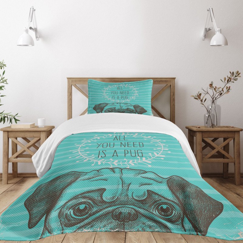 Fun Animal Dog Words Bedspread Set