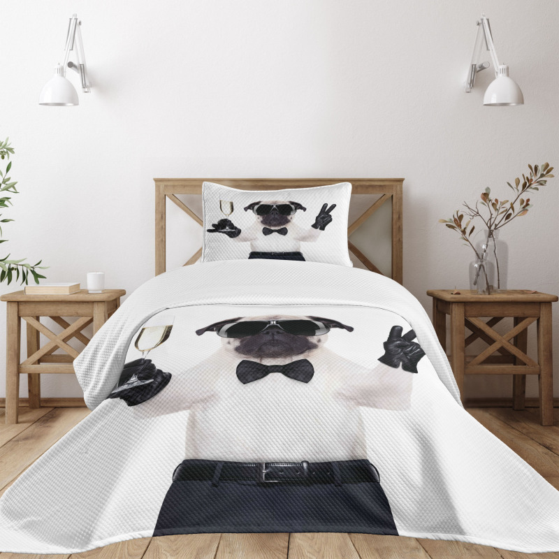 Dog Celebration Alcohol Bedspread Set