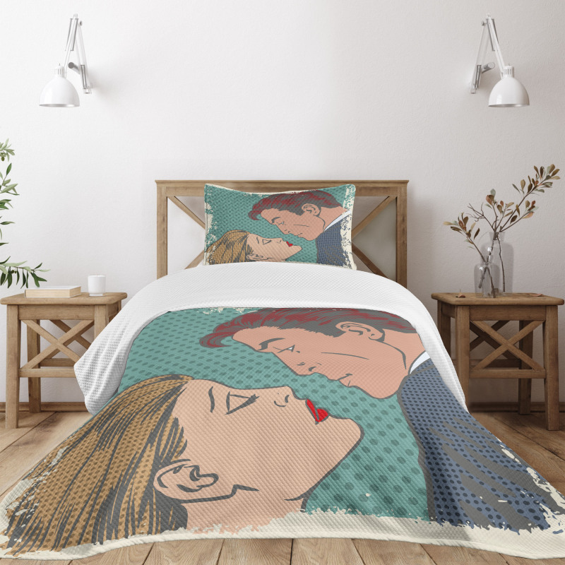 Lovers About to Kiss Art Bedspread Set