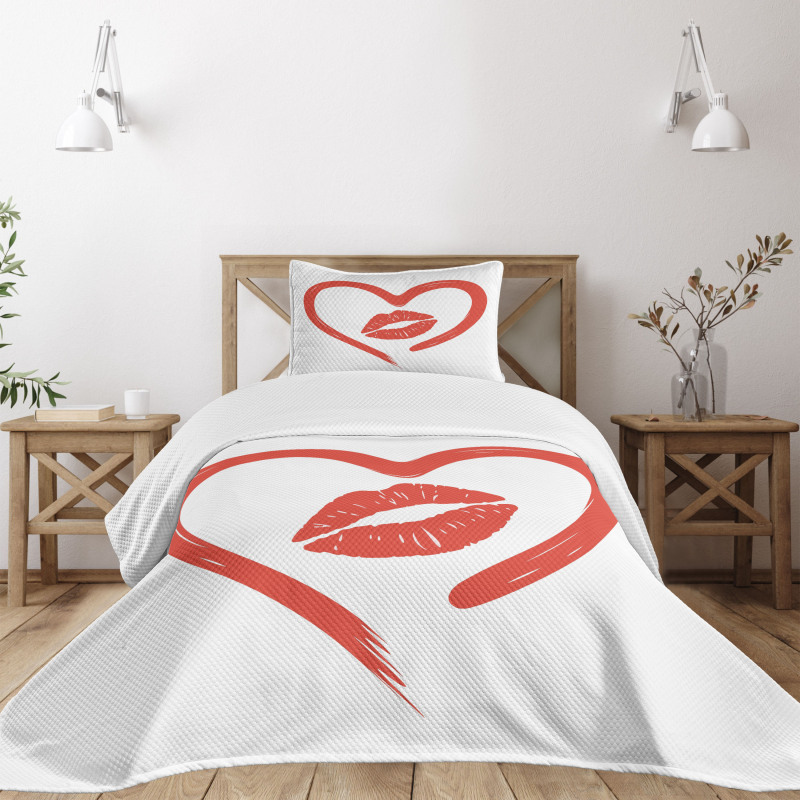 Romance Passion Lipstick Bedspread Set