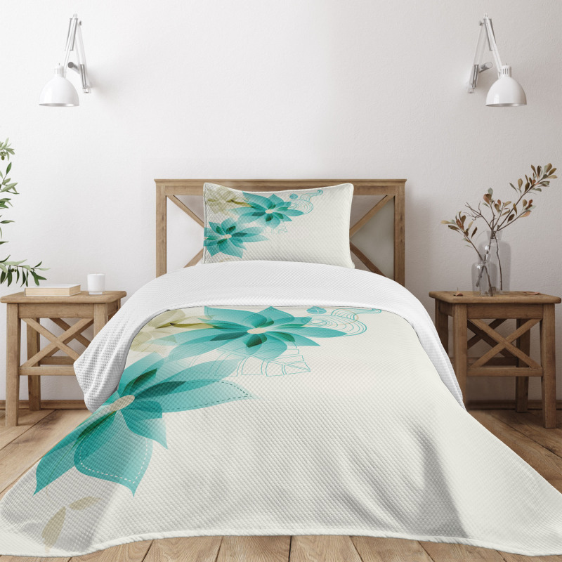 Vintage Floral Elements Bedspread Set