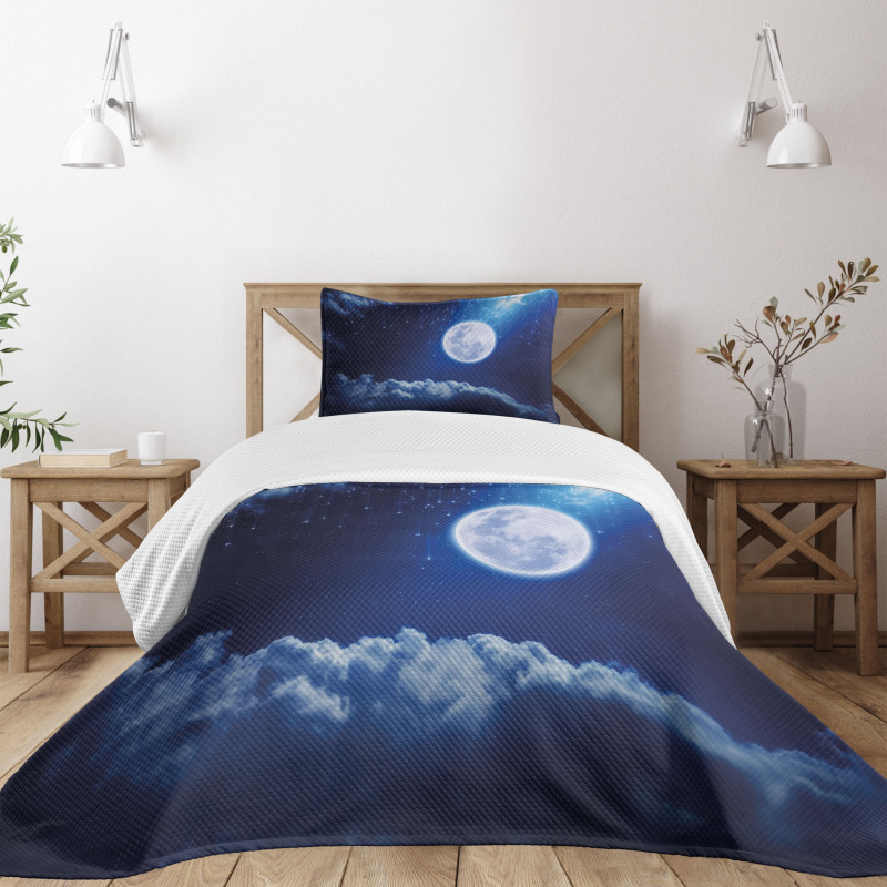 Full Moon Falling Stars Bedspread Set