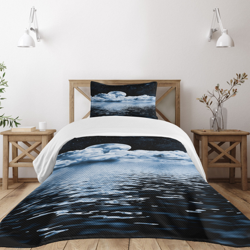 Moon Sets over Clouds Bedspread Set