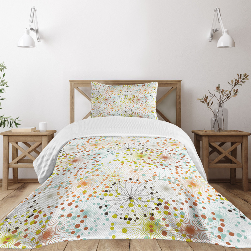 Lines with Vibrant Dot Bedspread Set