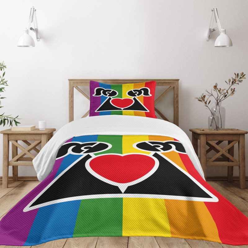 Love Wins Gay Couple Bedspread Set