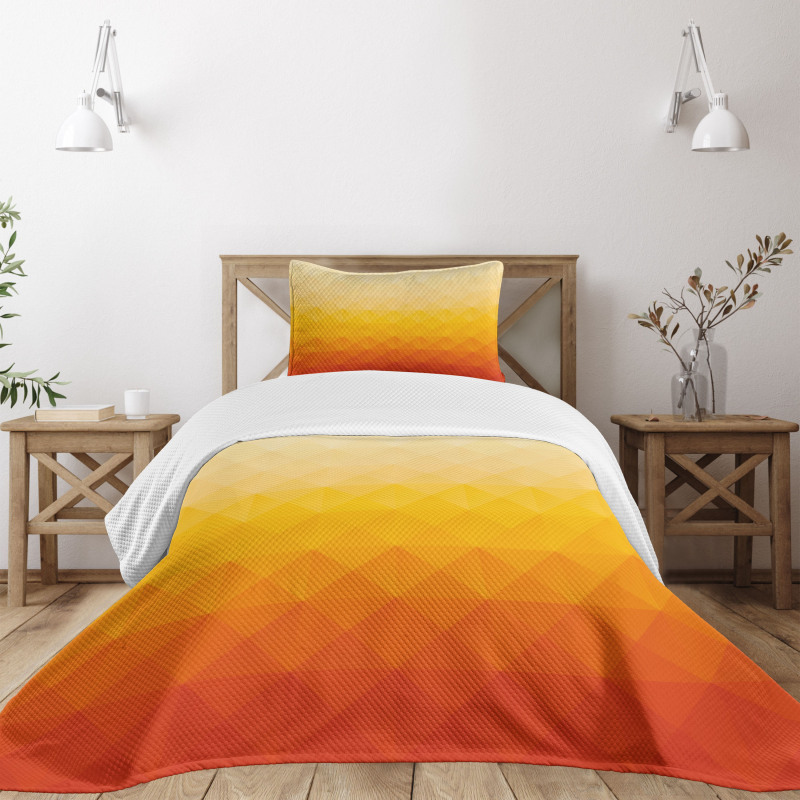 Triangle Mosaic Poly Bedspread Set