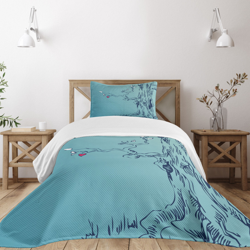 Tree with Hearts Leaves Bedspread Set