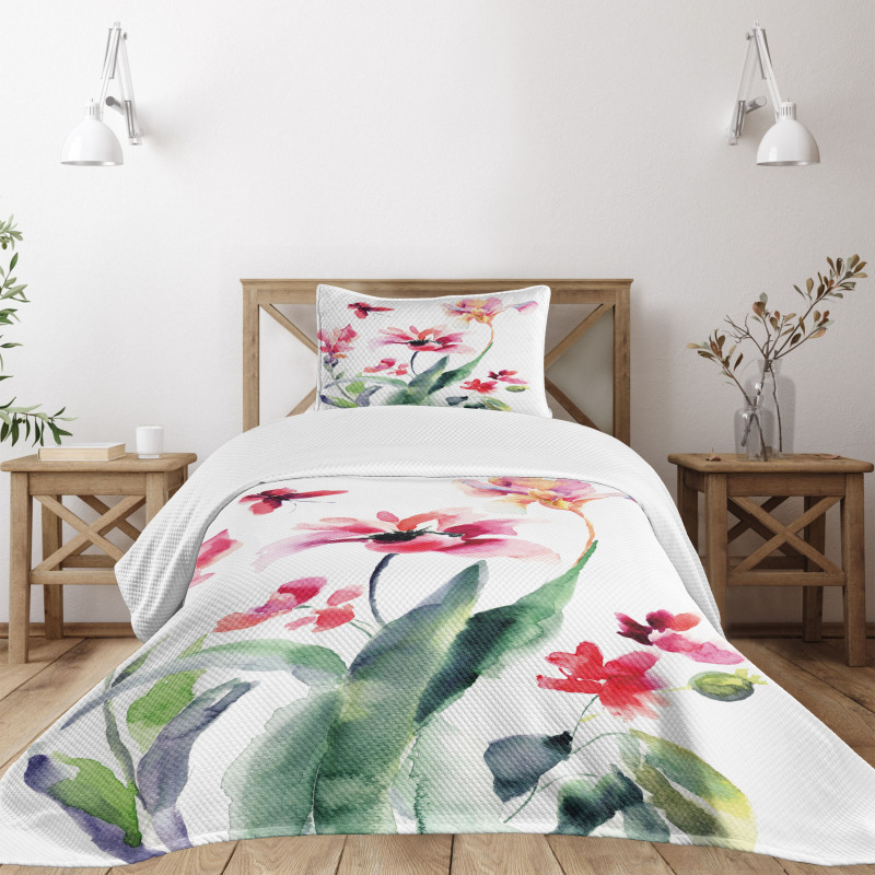 Watercolor Pastel Boho Bedspread Set