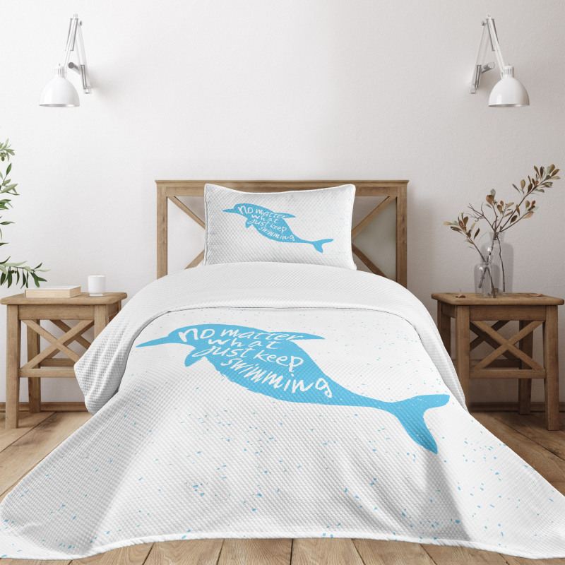 Hand Drawn Sea Mammal Bedspread Set