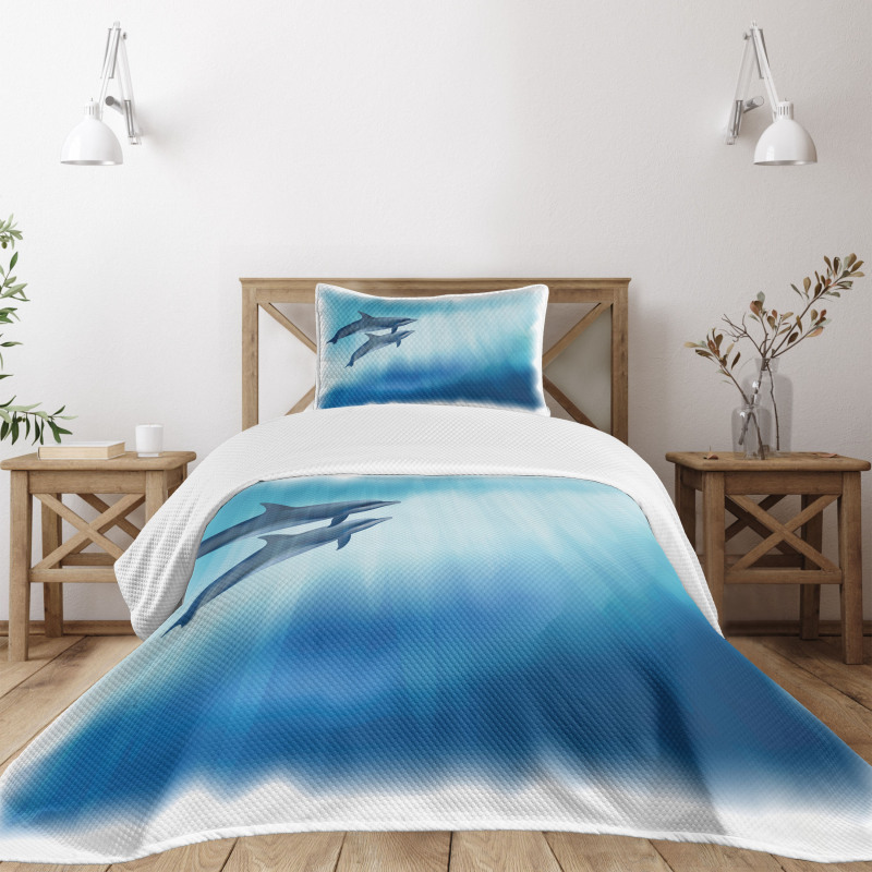 Underwater Scene Fish Bedspread Set