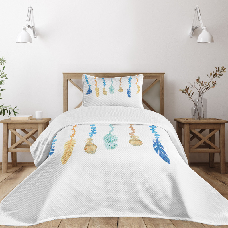 Colorful Bird Design Bedspread Set