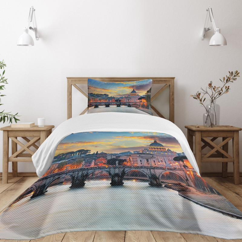View of Vatican Rome Bedspread Set