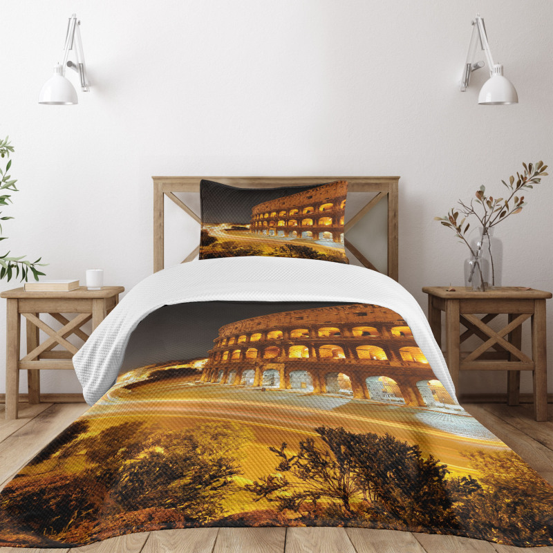 Colleseum at Night Rome Bedspread Set