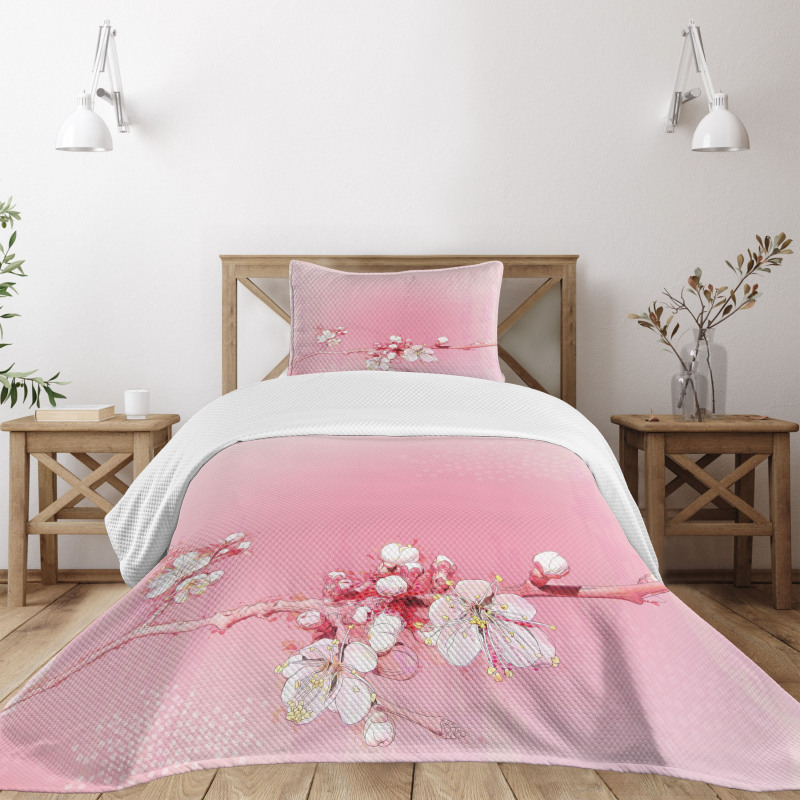 Japanese Cherry Bloom Bedspread Set