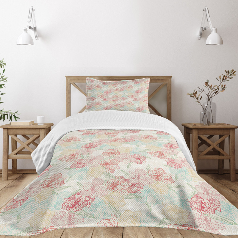 Orchid in Soft Colors Bedspread Set