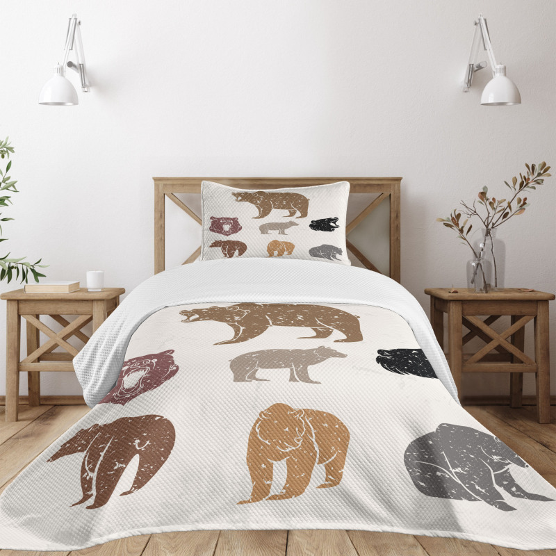 Grunge Retro Set Growling Bedspread Set