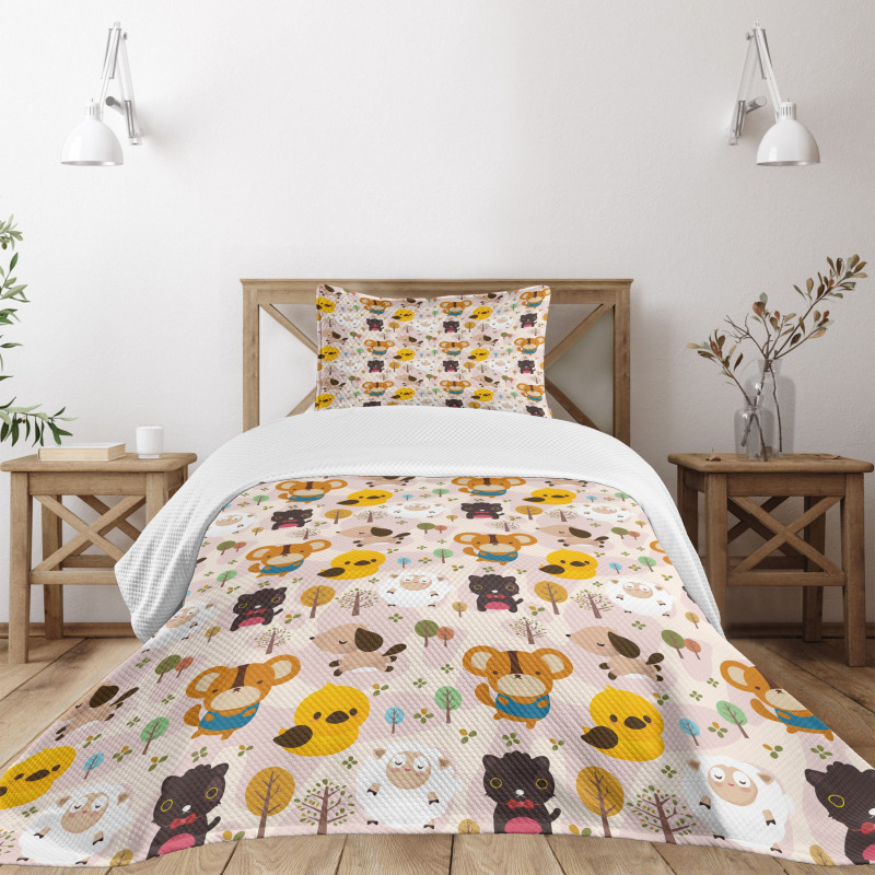 Caricatures Jungle Bedspread Set