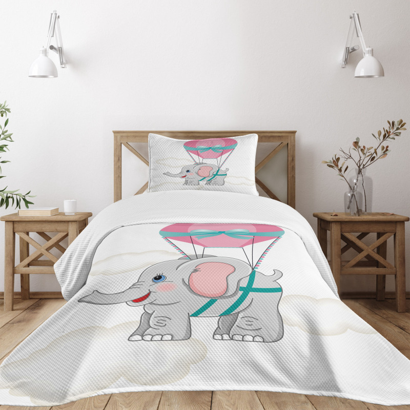 Elephant Air Balloon Bedspread Set
