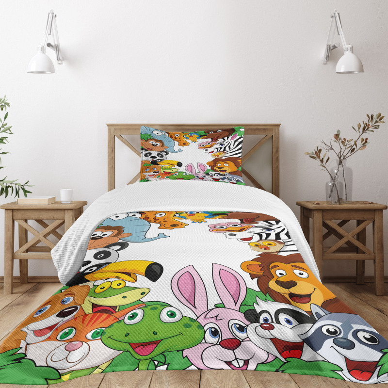 Tropical Jungle Animals Bedspread Set