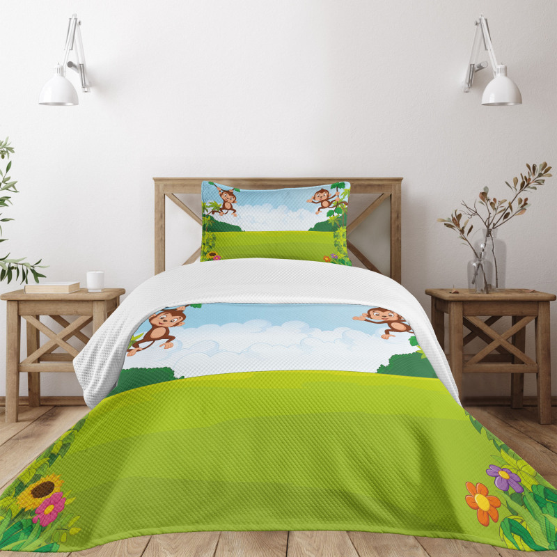 Monkeys on Vines Bedspread Set