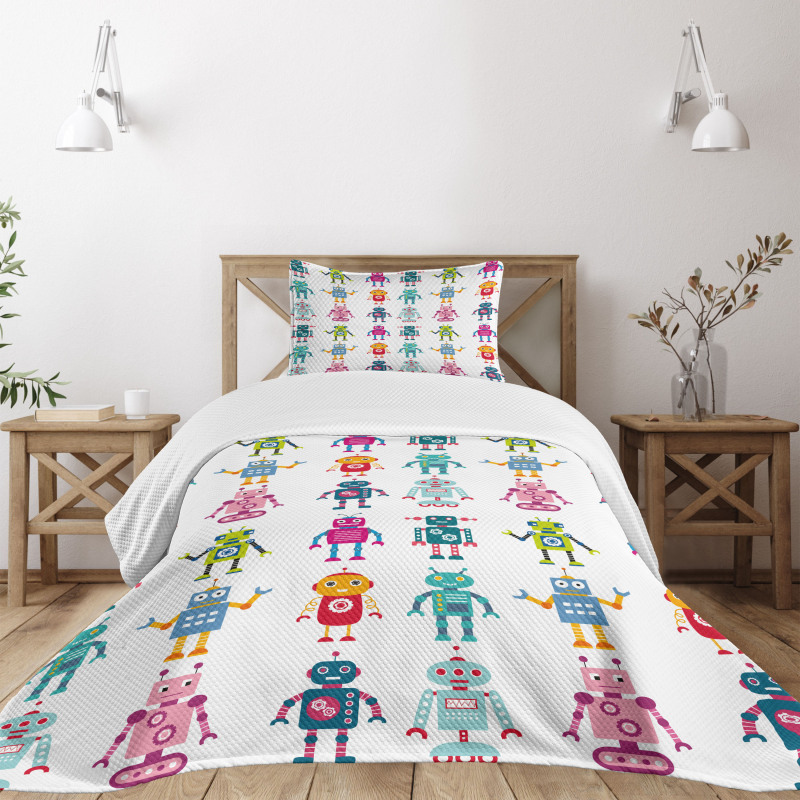 Cartoon Robot Bedspread Set