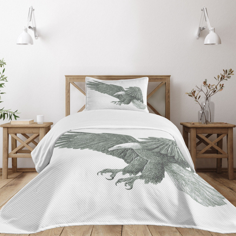 Monochrome Drawing Style Bedspread Set