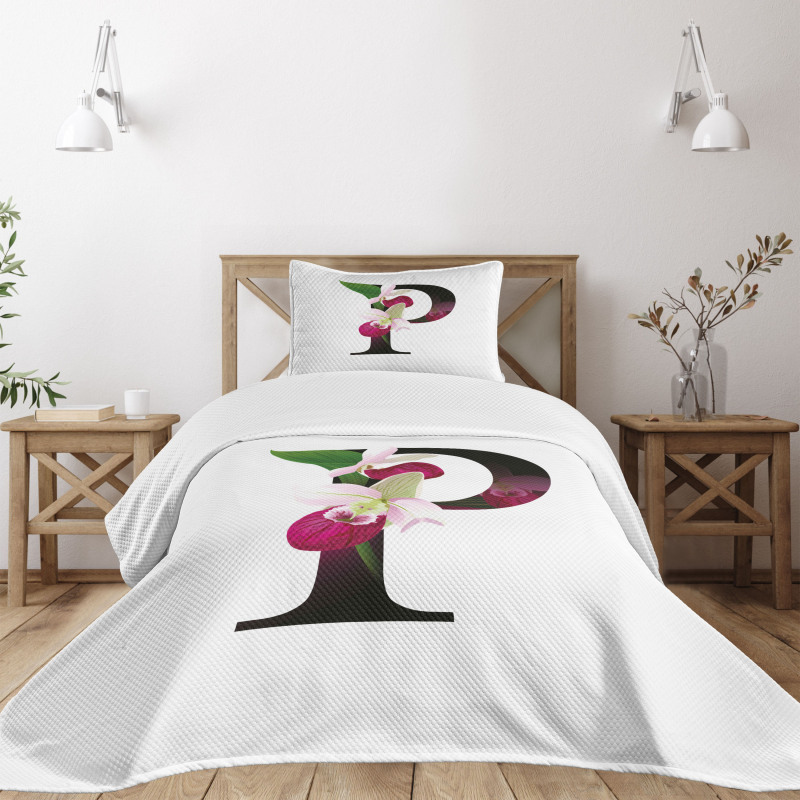 Lady Slipper Flower Bedspread Set