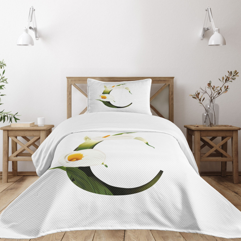 Calla Lilly Flower Bedspread Set