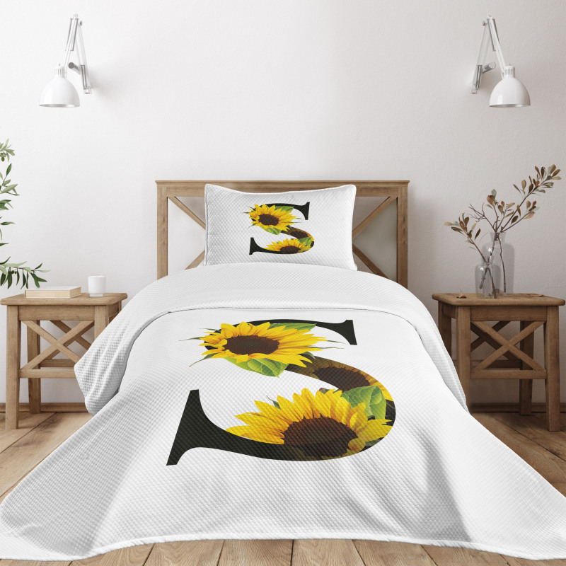 Sunflower Art Design Bedspread Set