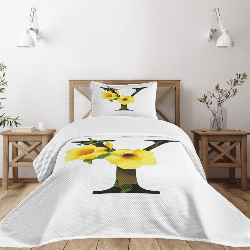 Yellow Bells Capital Y Bedspread Set