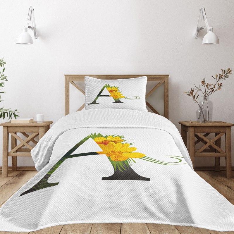 Floweringlphabet Bedspread Set