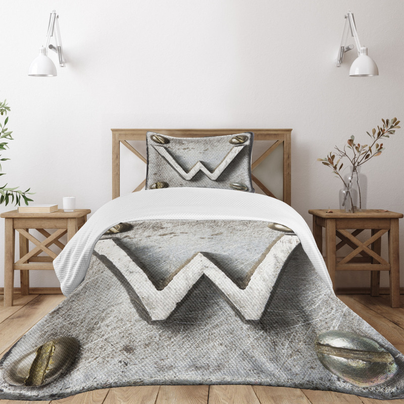 Uppercase W Industrial Bedspread Set