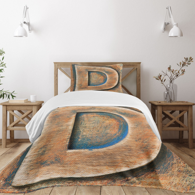 Scratched Rough Font Bedspread Set