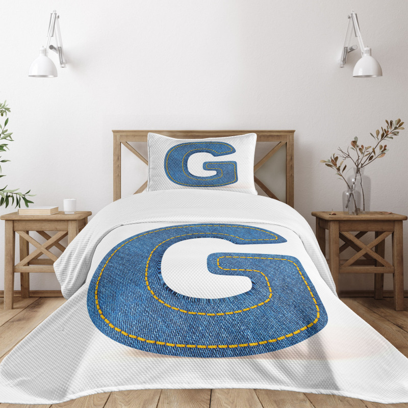 Modern Denim Cloth Bedspread Set