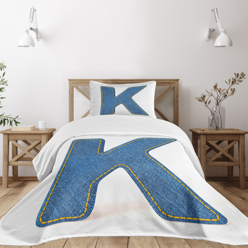 Alphabet Font Style Bedspread Set