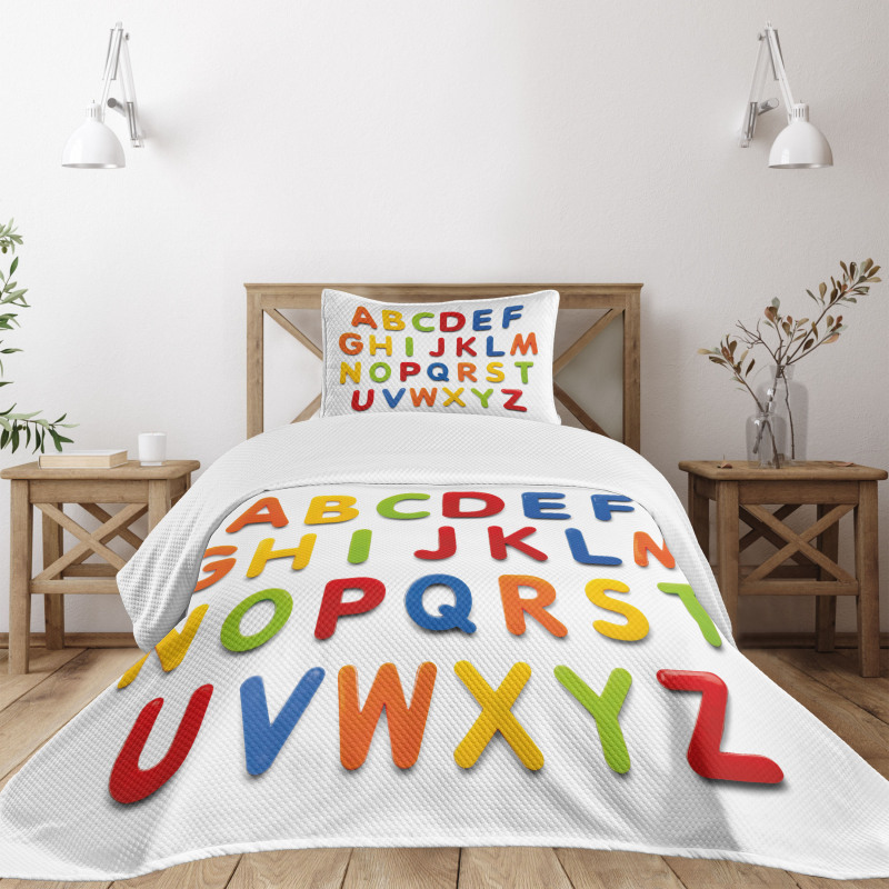 Multicolor Education Bedspread Set