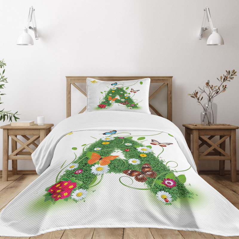 Green Leaves Bedspread Set