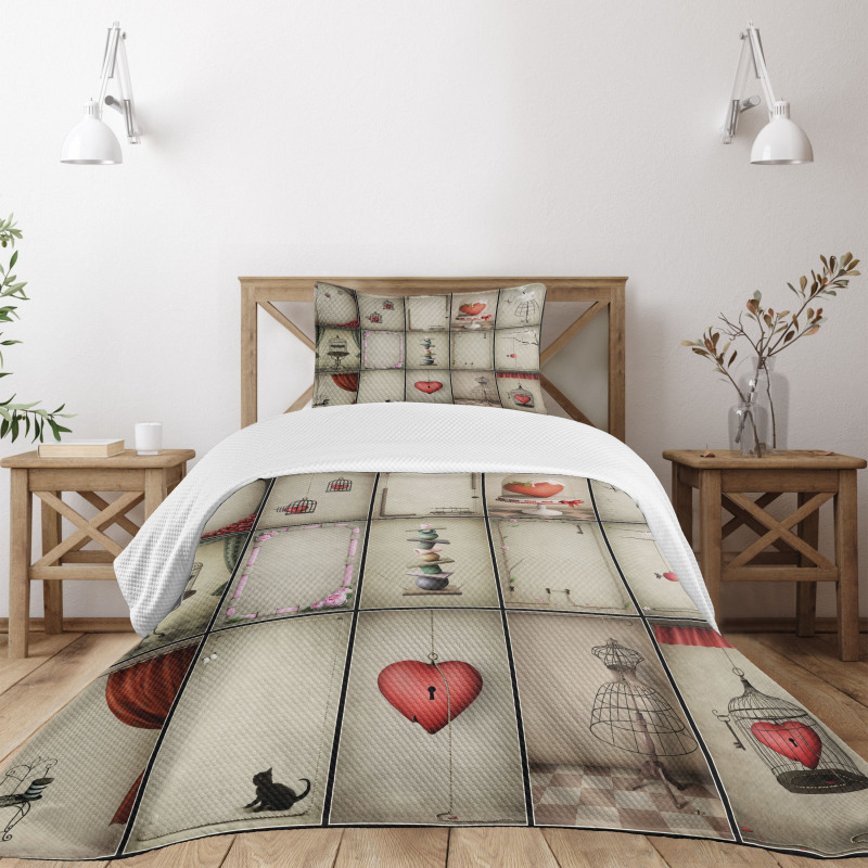 Hearts in Captivity Bedspread Set