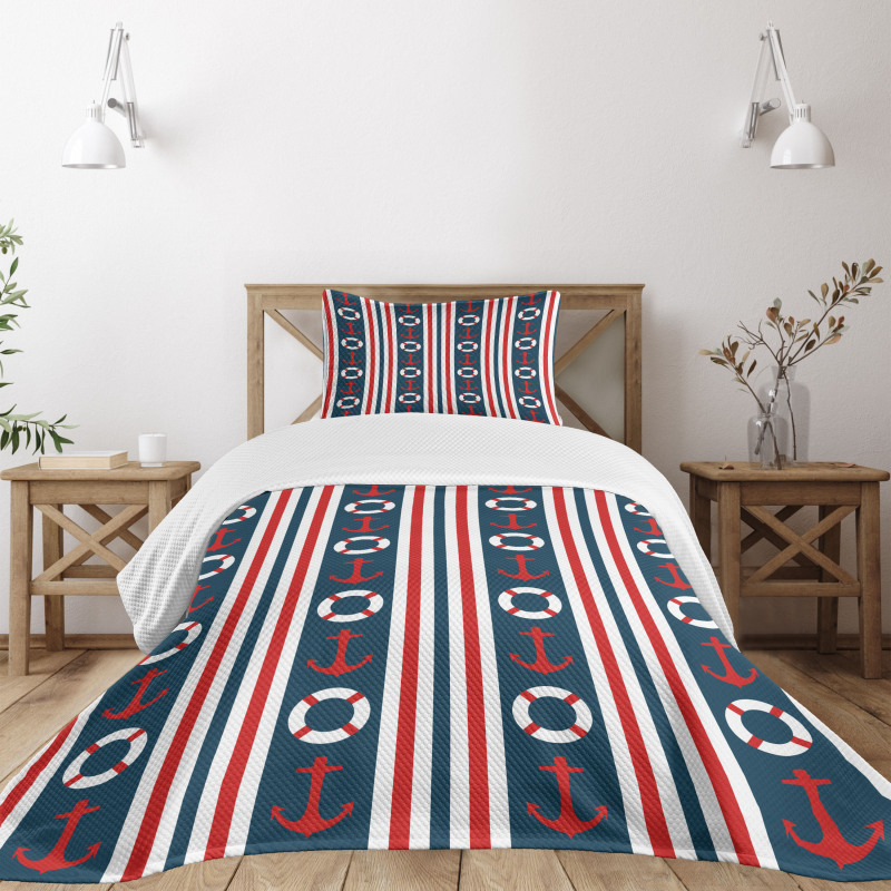 Stripes Maritime Bedspread Set