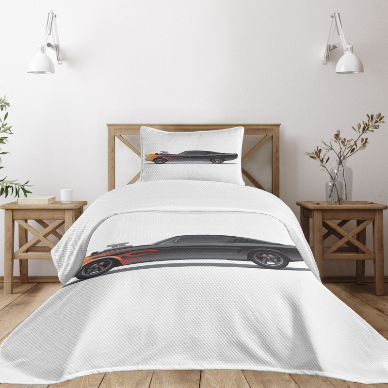 Retro Supercharger Vehicle Bedspread Set