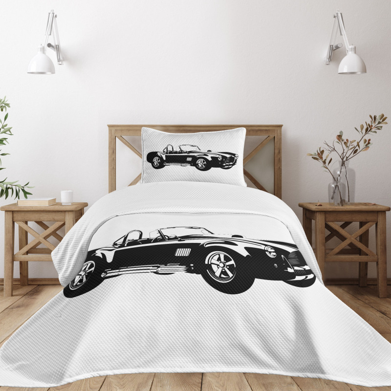 Sports Car Roadster Engine Bedspread Set