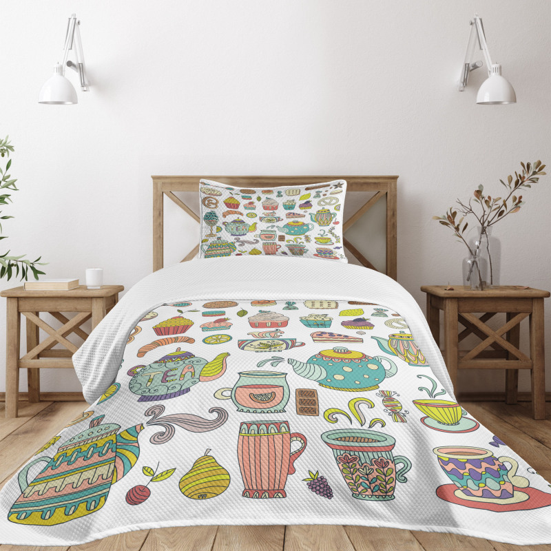 Coffee and Dessert Bedspread Set