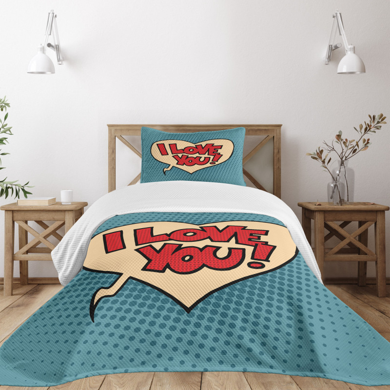 Pop Art Style Comic Bedspread Set