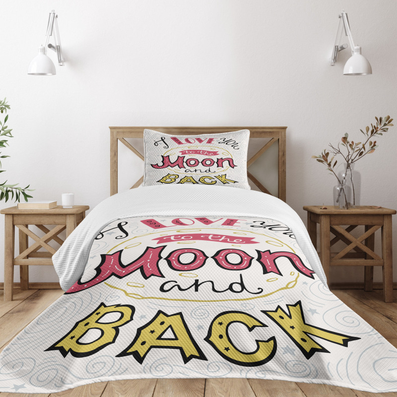 Hand Drawn Phrase Bedspread Set